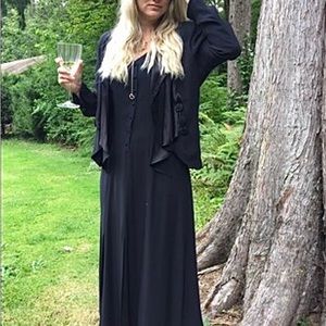 Vintage Black Dress & Jacket, Sz 10, Steampunk, Gothic, Edgy
